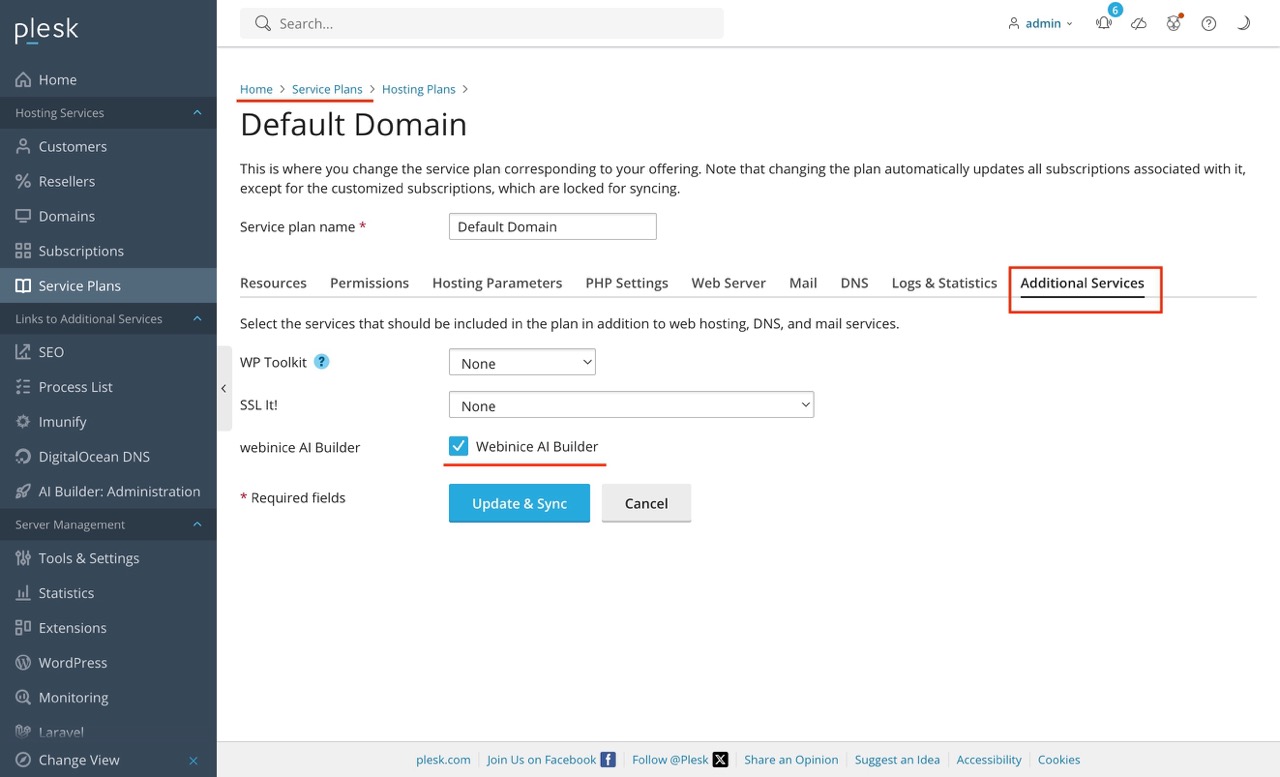 service plan additional services